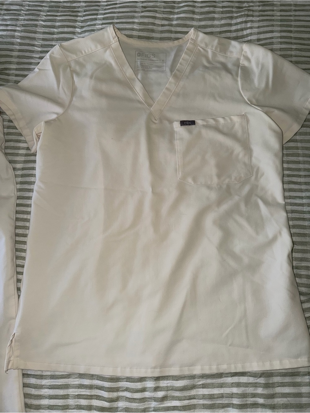 Figs Off White Scrub Top